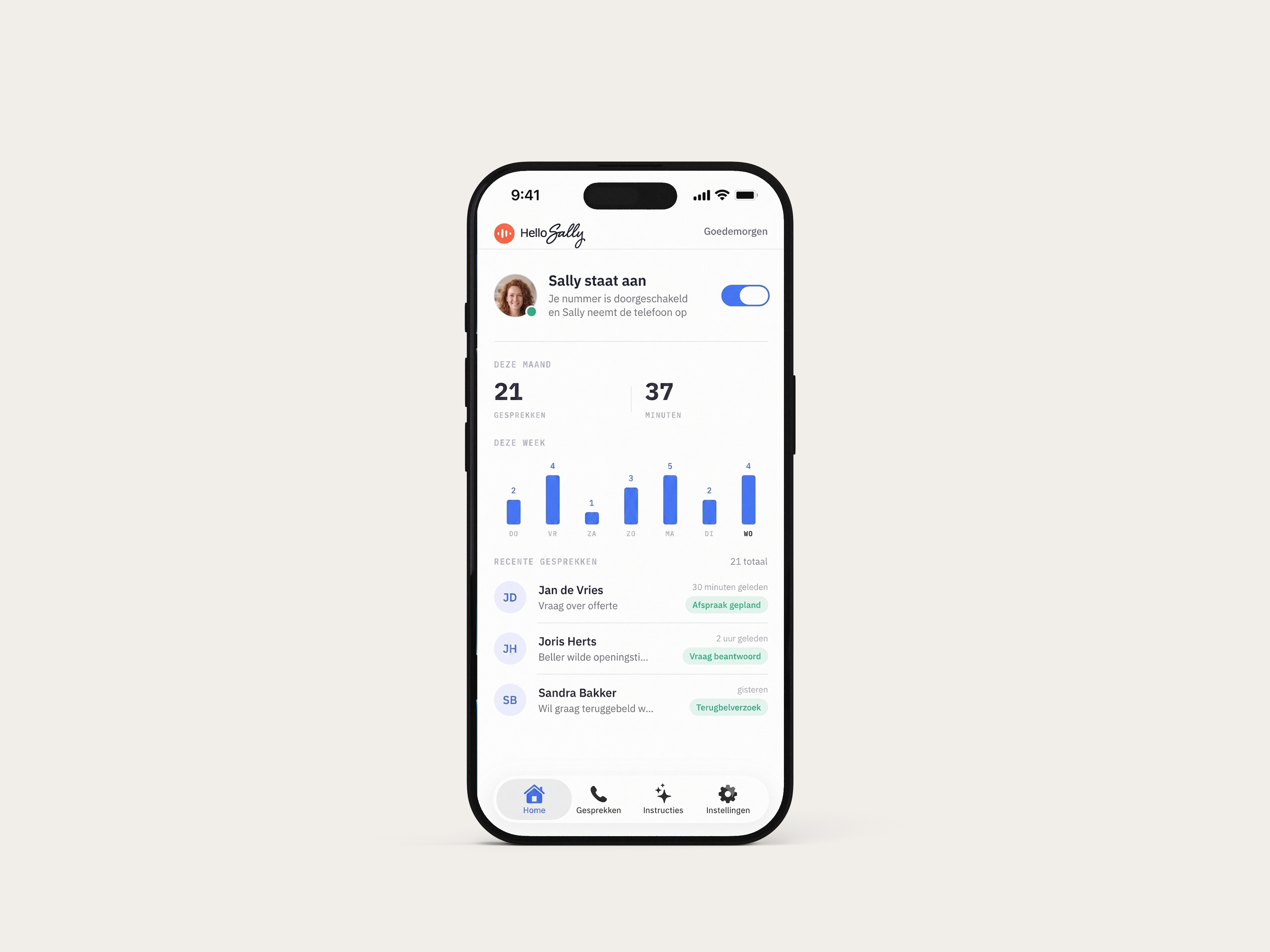 Mockup van Hello Sally — Mockup 01