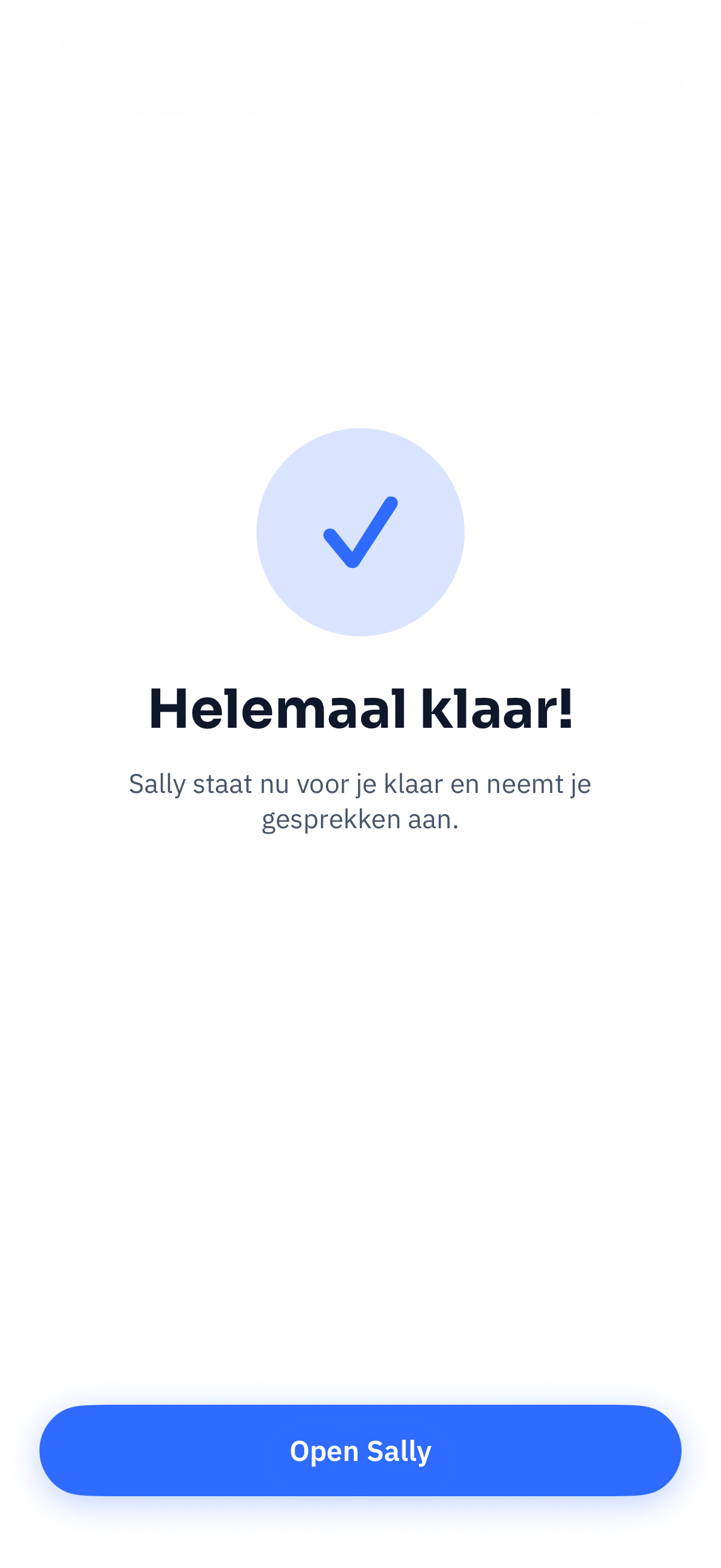Scherm dat aangeeft dat de installatie klaar is