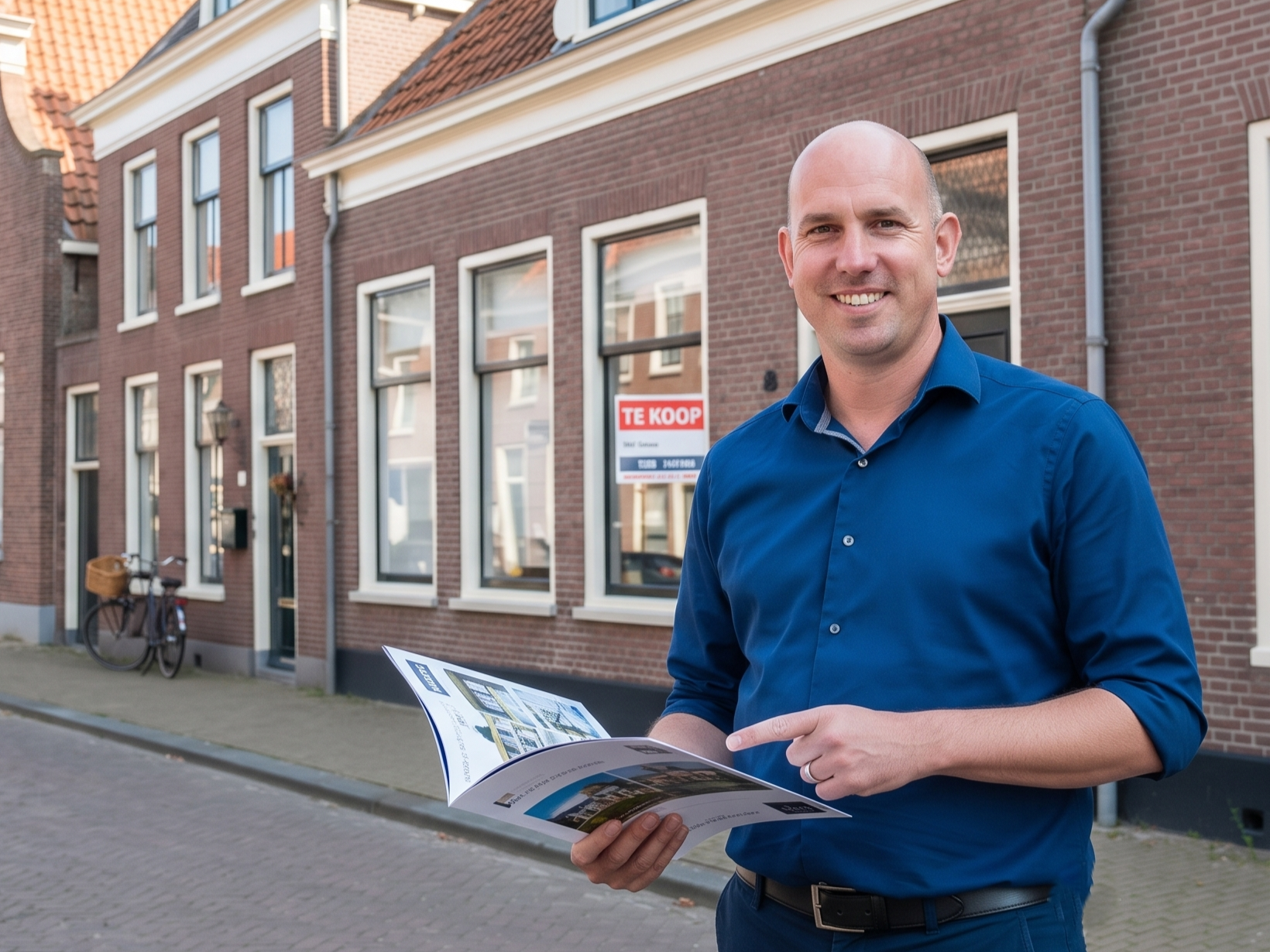 Makelaar Huub Stip tijdens een bezichtiging